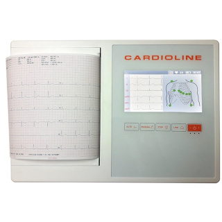 Cardioline 12-Kanal EKG 200L (A4-Ausdruck), inkl. Standardzubehör- mit Vermessung und Glasgow Interpretation